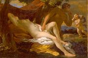 Nicolas Poussin Nicolas Poussin of either Jupiter and Antiope or Venus and Satyr oil painting on canvas